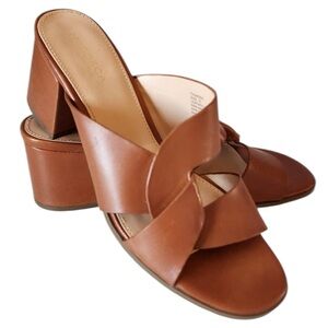 Messeca New York “Thunder” Cognac Leather Sandals Size 7.5